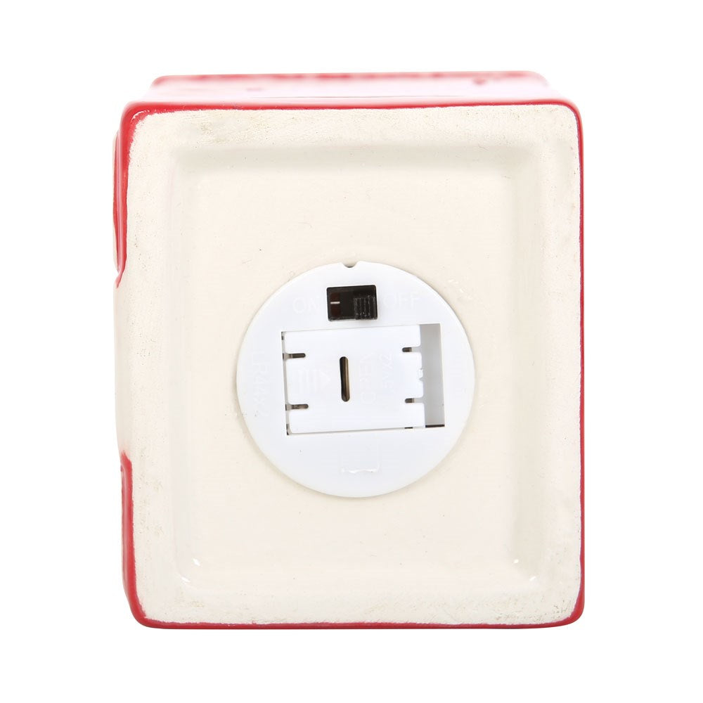 Small Grey Christmas Ceramic LED Christmas Houses Decoration